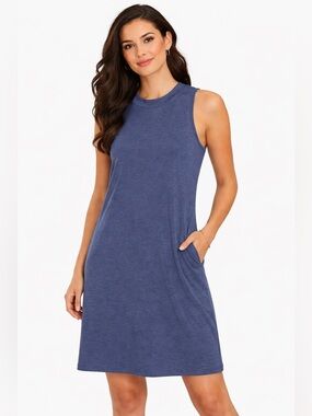 SHEIN Blue Sleeveless Mini Dress